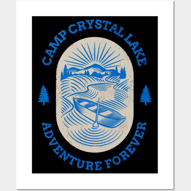 Camp Crystal Lake Adventure Forever Slasher Horror Retro Halloween Design Wall Art by Up 4 Tee